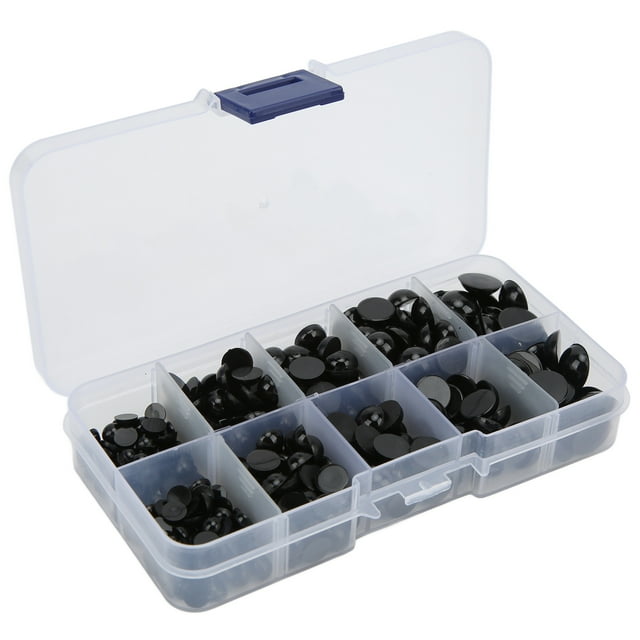 Yeux de Sécurité360pcs Noir Rond Poupée Bouton Yeux Jouets Yeux Construits pour la Précision