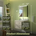 thumbnail image 2 of ExBrite 24x30 Inch LED Light Bathroom Mirror Medicine Cabinet Right Hinge, 2 of 5