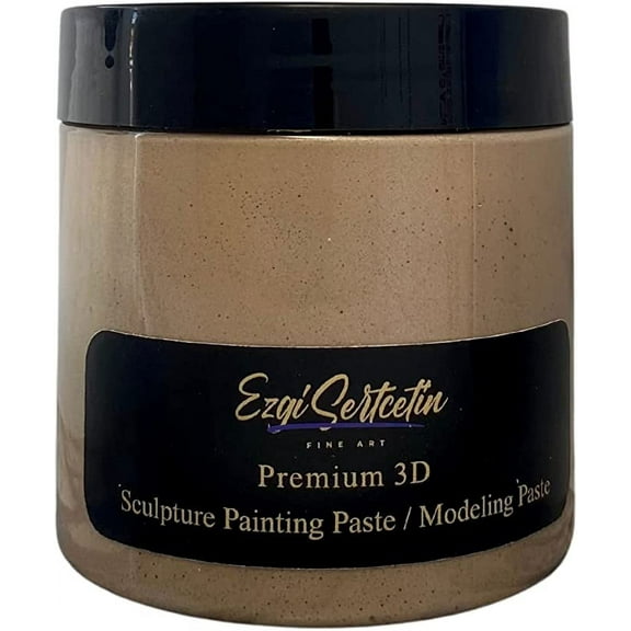 3D Sculpture Painting Paste|Modeling Paste|Decorative Plaster|Ready to Use|Unique Metallic Pearl and Neon Colors|Ideal for Artwork|Stencil|Flowers|Texture and Art Relief|6 oz| Nude
