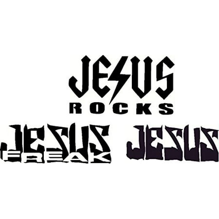 Union Hard Hat Stickers Jesus Freak, Jesus Rocks, Jesus Hard Hat Stickers Assortment PACK OF 9. 3 each of displayed decals. They will also stick to tool boxes, tools, vehicles, and more. ()