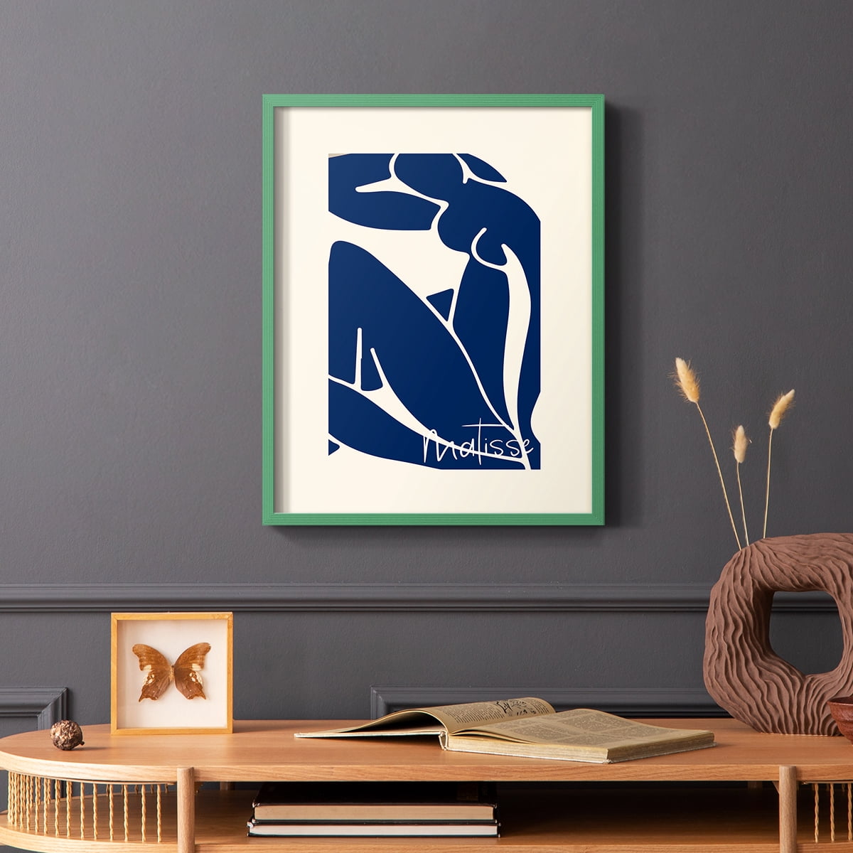Matisse CCCIV - Green Framed Wall Art Print, Solid Wood Frame, 11 x 14 Framed Print, Ready to Hang