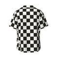 thumbnail image 2 of Daiia Black and White Checkerboard Men's Linen Shirts Short Sleeve Casual Shirts Button Down Shirt for Men Beach Summer Wedding Shirt-Small, 2 of 7