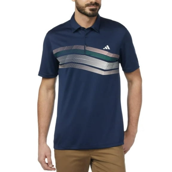 adidas Men's Core Chest Stripe Polo Shirt, Collegiate Navy