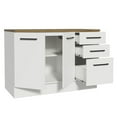 thumbnail image 3 of Madesa Hazel Kitchen Armoire de Base de Buffet de Rangement avec Pieds Réglables Portes en Dalle de Bois d'Ingénierie de 47 Pouces Fini Peint Montage au Sol Base Amovible - Blanc, 3 of 7