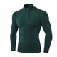 thumbnail image 2 of Minnieouse Ropa interior térmica para hombre, camisetas de invierno de cuello alto para hombre, cuello con cremallera, jersey para exteriores, Camisetas Verde oscuro, 2 of 6