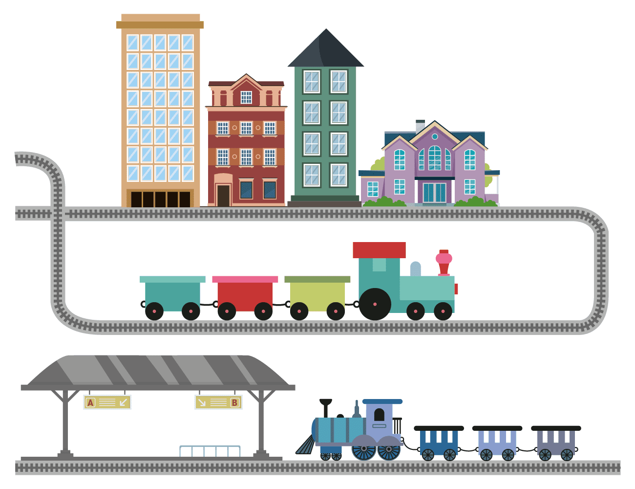 Removable Steam Locomotive Toy Train Railway Wall Decoration - 28\, image size:1300x1000