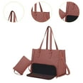thumbnail image 6 of Kuntesetty Womens Tote Bag Laptop Bag Lunch Box PU Leather Waterproof Hot Cold Food Thermal Brown, 6 of 9