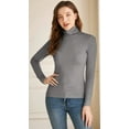 thumbnail image 2 of XINQIHANG Women Turtleneck Tops Long Sleeve Fine-Ribbed Lightweight Stretch Base Layer Shirts, 2 of 4