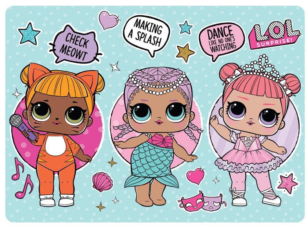 LOL Surprise "Star Dancing" Placemat, LOL Surprise Placemat