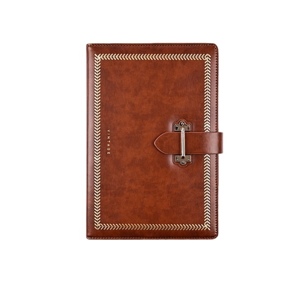 Sinyiin PU Leather Notebook 222 Pages Lined Hardcover Journal with PU Leather Pen Slots and Ribbon Bookmarks For Office School