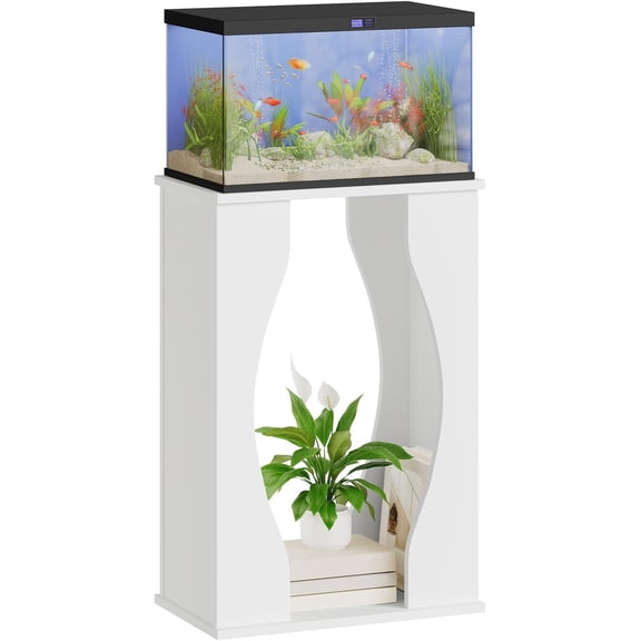 10-Gallon Aquarium Stand, 2-Tier Fish Stand, Modern White