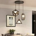 thumbnail image 3 of Modern Farmhouse Vibe Ceiling Light, Geometric Lampshades Pendant Lighting for Corridor, Balcony, Stairs (30Cm Ceiling Diameter, Adjustable Rope Length), 3 of 6