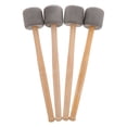 thumbnail image 1 of 4 Pcs Tambour en Mousse avec Manche en Bois pour Percussion Basse, 1 of 8