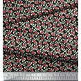 thumbnail image 2 of Soimoi Georgette Viscose Fabric Leaves & Poppy Floral Print Sewing Fabric Yard 42 Inch Wide, 2 of 6
