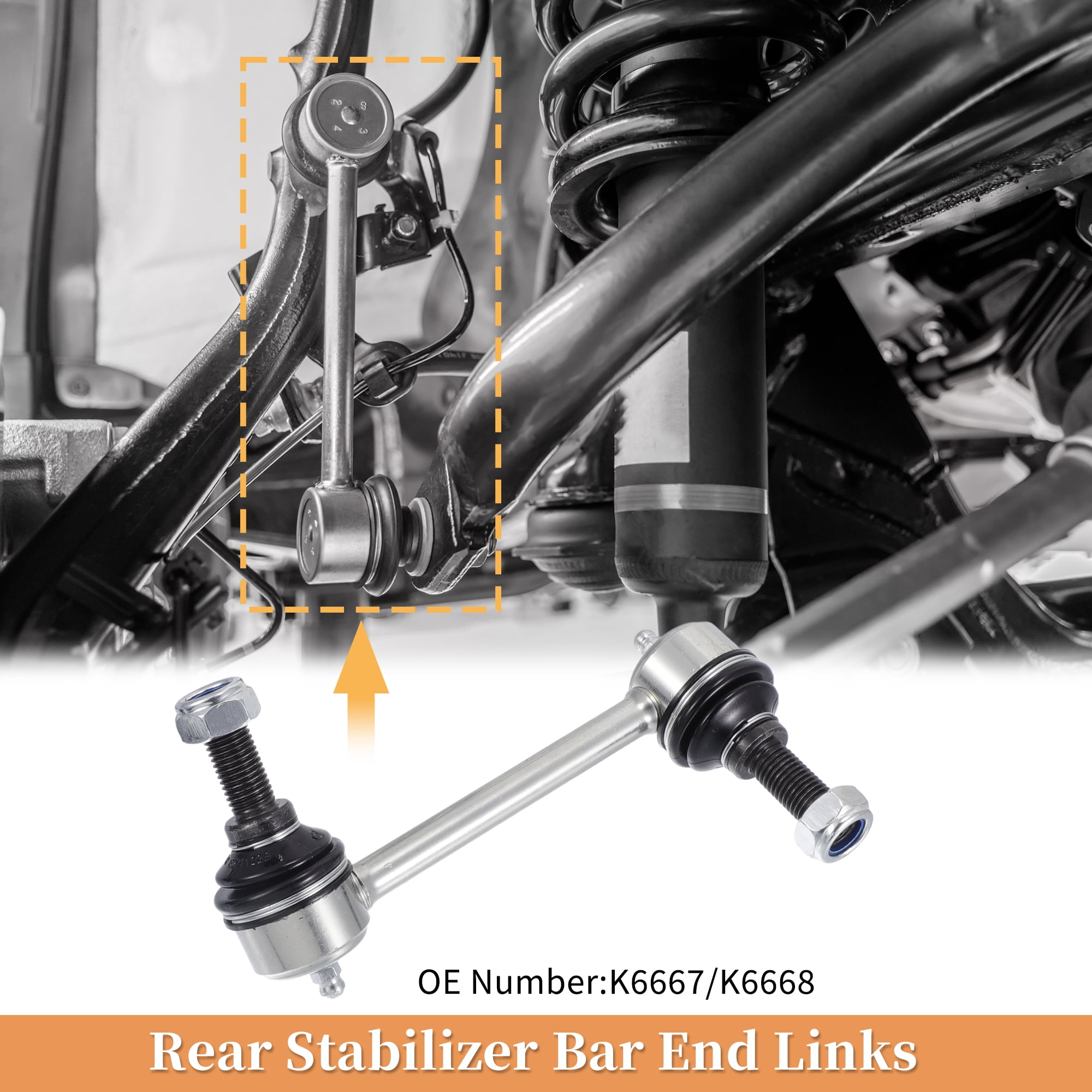 Unique Bargains 2pcs Rear Sway Bar Links Stabilizer Link Kit for Chevrolet Trailblazer 2002-2009 No.K6667/K6668