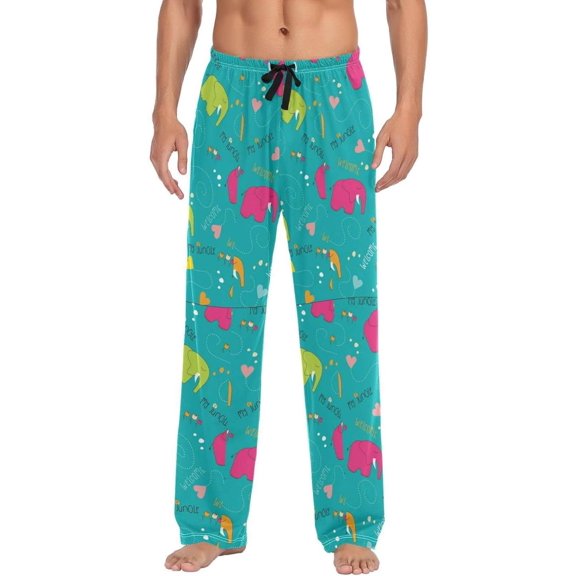 GZHJMY Elephant Pajama Pants for Men, Lounge Pants Lightweight Men Pajama Bottoms with Drawstring Pockets, Christmas New Year Birthday Gifts, XX-Large