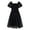 Black, variant on Girls Chiffon Dress Flutter Ruffle Short Sleeve Kids Square Neck Frocks Green 6-13Y