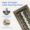 thumbnail image 3 of 4x14 Inches 2 Pack Heavy Duty Walkable Floor Register Easy Adjust Air Supply Lever Floor Vents - Boston Design - Vent Cover for Home Floor - Antique Brass, 3 of 7