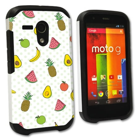 MightySkins Protective Bumper Case Cover for Motorola Moto G XT1032 hybrid tpu rubber plastic Fruit