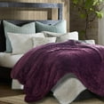thumbnail image 3 of Chanasya Super Soft Shaggy Longfur Throw Blanket | Snuggly Fuzzy Faux Fur Lightweight Warm Elegant Cozy Plush Sherpa Microfiber Blanket | For Couch Bed Chair Photo Props - 60 "x 70"- Aubergine Purple, 3 of 8
