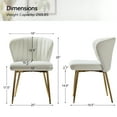 thumbnail image 3 of Modern Velvet Accent Chair Upholstered Small Vanity Chair Bedroom Living Room Ivory, 3 of 12