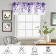 thumbnail image 6 of Kitchen Valances for Window, Spring Purple Flower Leaf Light Filtering Rod Pocket Valance Curtain, Watercolor Rustic Floral Plant Short Curtains Window Topper for Bedroom Living Room 54x18in, 6 of 9