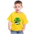 thumbnail image 2 of Penkiiy Haut à Manches Courtes Imprimé Col Rond Mignon pour Garçons et Filles 7-8 Ans Jaune, 2 of 6