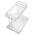 thumbnail image 1 of Estante de almacenamiento de escritorio, hierro acrílico, 2 niveles, estante de encimera multifuncional grueso, organizador para dormitorio, cocina, baño, transparente, 1 of 8