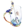 thumbnail image 3 of Taza de Vidrio de Flores, Taza de Café de Flores Vívidas Hechas A Mano Para Mujeres con Cuchara y Taza de Limpieza para el Uso del Centro en Casa para Té, Café,, 3 of 7