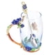 thumbnail image 3 of Taza de Vidrio de Flores, Taza de Café de Flores Vívidas Hechas A Mano Para Mujeres con Cuchara y Taza de Limpieza para el Uso del Centro en Casa para Té, Café,, 3 of 7