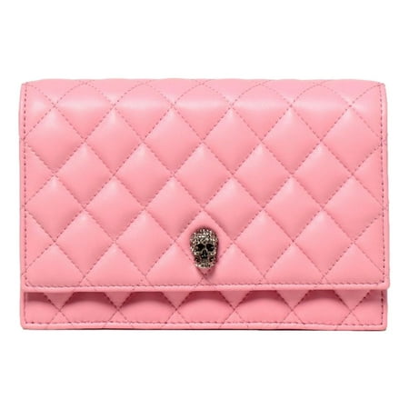 Alexander McQueen Pink Quilted Leather Skull Shoulder Bag 647288