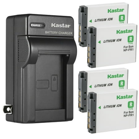 Image of Kastar 4-Pack Battery and AC Wall Charger Replacement for Sony NP-FR1 Battery BC-CS3 BC-CSD Charger Sony Cyber-Shot DSC-G1 DSC-V3 DSC-F88 DSC-P100 DSC-P120 DSC-P150 DSC-P200 DSC-T30 DSC-T50 Camera
