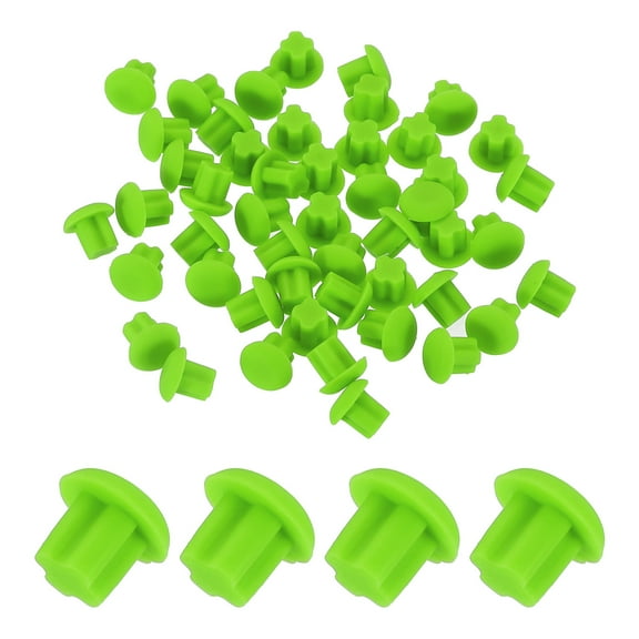50pcs 3.5mm Headphone Jack Port Plugs Covers Cap Silicone Anti Dust Protector for Earphone Jack, Green