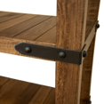 thumbnail image 2 of Umey 71 Inch Rustic Bookcase, 4 Shelves, Black Iron Base, Brown Mango Wood, 2 of 4