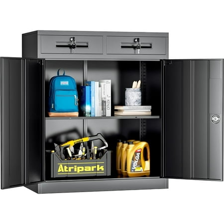 

LQYUG Metal Cabinet 72 Locking Steel Cabinets with 2 Door and 4 Adjustable Shelves Tall Metal Cabinet for Home Office Garage Warehouse
