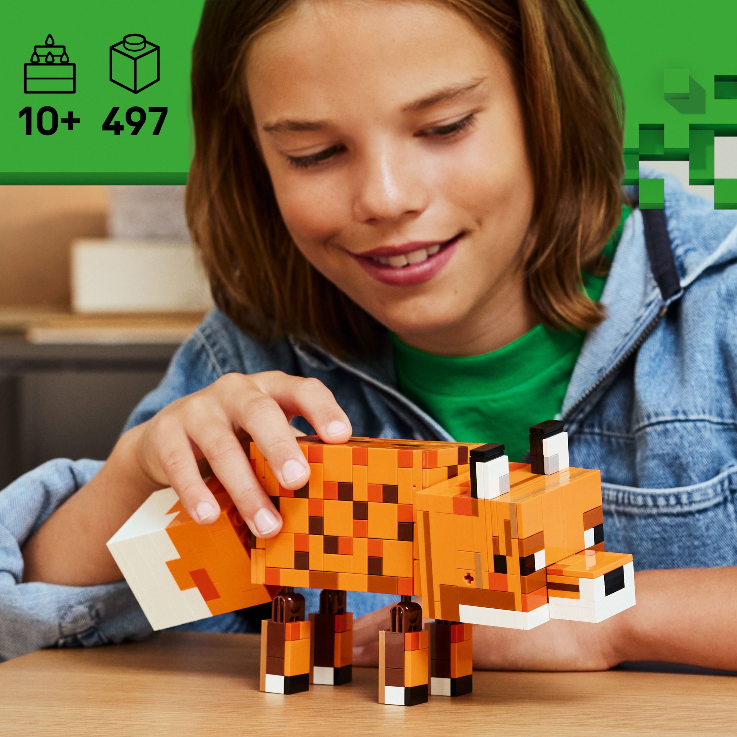 LEGO Minecraft Le Renard, Cadeau de Décoration de Jeu 21588