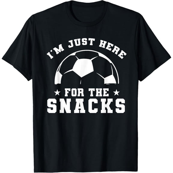 Playful Comfort Tee - Funny soccer, I'm Just Here For The Snacks, sport game T-Shirt