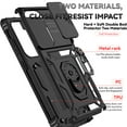 thumbnail image 3 of Dteck Case for Samsung Galaxy S25 Ultra ,Shockproof TPU+PC Built-in 360° Rotate Ring Kickstand Magnetic Shockproof Back Cover for Galaxy S25 Ultra,Black, 3 of 9