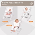 thumbnail image 6 of Portable Baby Bouncer & Rocker Seat for Infants, Adjustable Reclining Baby Chair with 3-Point Safety Harness, Lightweight Foldable Design for 0-18 Months, Supports Up to 60 lbs, Grey, 6 of 7