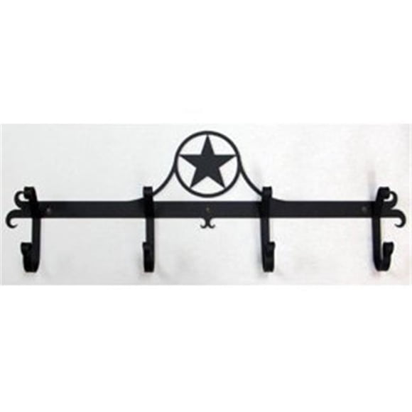 Village Wrought Iron CB-144 Wall Mounted Wrought Iron Coat Rack-Hooks - Star Design