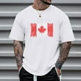 thumbnail image 2 of LUOGENLI T-shirts pour Hommes Printemps et Été Fête Nationale Décontracté Vintage Imprimé Partiel t-Shirt Col Rond Manches Courtes Blanc TG, 2 of 4