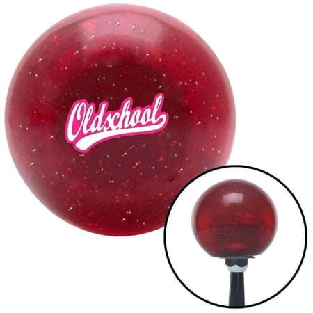 American Shifter 83572 Oldschool Pink Red Metal Flake Shift Knob with M16 x 1.5 Insert Shifter Auto Manual
