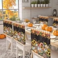 thumbnail image 2 of Pumpkin Gnome Chair Covers Set of 1 Sunflower Maple Leaf Brown Wood Plaid Chair Back Covers Stretch Removable Washable Slipcovers Protector for Dining Room Kitchen Party Decor, 2 of 5