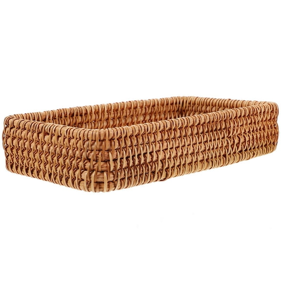 Niceauty Rattan Woven Bread Basket Light Brown for Storage of Snacks Fruits and Picnic Needs