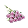 thumbnail image 1 of 10 Pieces Fabric Artificial Flower Simulation Vivid Solid Color Home Wedding Decorative Fake Flowers Plant Ornament Blue, 1 of 10