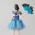 thumbnail image 4 of Tiijoy Girls Peacock Tutu Dress Stage Performance Party Mesh Princess Dress, Sizes 6-7, 4 of 7
