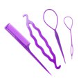 thumbnail image 1 of Outil de Coiffure Queue de Cheval Durable Accessoire de Coiffure Élastique Bonne Boucle Queue Coiffure Décorations Fournitures de Beauté pour Filles Violet, 1 of 6