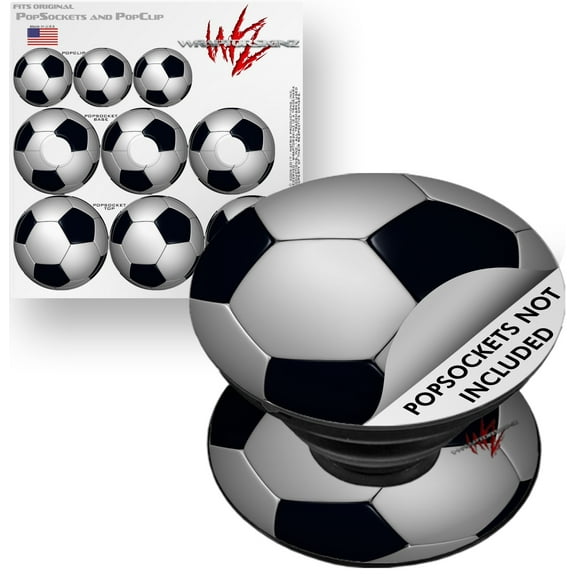 Decal Style Vinyl Skin Wrap 3 Pack for PopSockets Soccer Ball (POPSOCKET NOT INCLUDED) by WraptorSkinz
