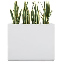 Metal Planter for Outdoor Plants 38Lx10Wx30H inches Tall Divider Planter Box 48.8lbs White