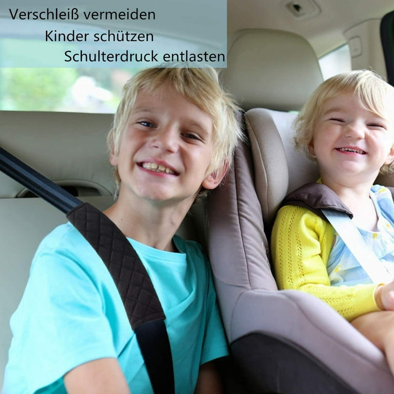 Gurtpolster Auto,4 Pack Sicherheitsgurt Schulterpolster, Waschbar  Polsterung für Sitzgurt im Auto für Kinder und Erwachsene - Schwarz 